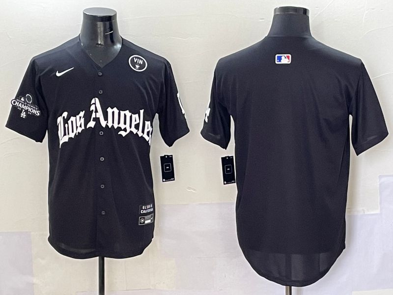 Men Los Angeles Dodgers Blank Black Five generations Joint Name 2025 Nike MLB Jersey style 44